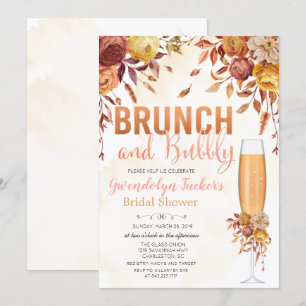 Bruiloft brunch en bubbels bruidsuitnodiging kaart