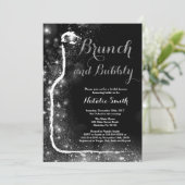 Bruiloft brunch en bubbels bruidsuitnodiging kaart (Staand voorkant)