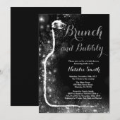 Bruiloft brunch en bubbels bruidsuitnodiging kaart (Voorkant / Achterkant)