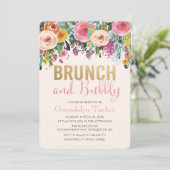 Bruiloft brunch en bubbels bruidsuitnodiging kaart (Staand voorkant)