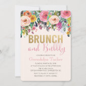 Bruiloft brunch en bubbels bruidsuitnodiging kaart (Voorkant)