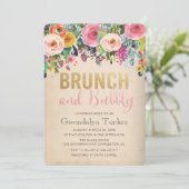 Bruiloft brunch en bubbels bruidsuitnodiging kaart (Staand voorkant)