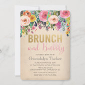 Bruiloft brunch en bubbels bruidsuitnodiging kaart (Voorkant)