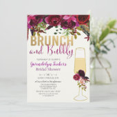 Bruiloft brunch en bubbels bruidsuitnodiging kaart (Staand voorkant)
