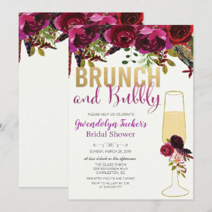 Bruiloft brunch en bubbels bruidsuitnodiging kaart