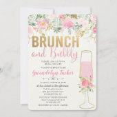 Bruiloft brunch en bubbels bruidsuitnodiging kaart (Voorkant)