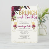 Bruiloft brunch en bubbels bruidsuitnodiging kaart (Staand voorkant)