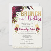 Bruiloft brunch en bubbels bruidsuitnodiging kaart (Voorkant)