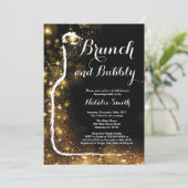 Bruiloft brunch en bubbels bruidsuitnodiging kaart (Staand voorkant)