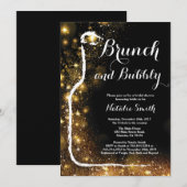 Bruiloft brunch en bubbels bruidsuitnodiging kaart (Voorkant / Achterkant)