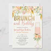 Bruiloft brunch en bubbels bruidsuitnodiging kaart (Voorkant)