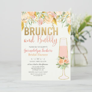 Bruiloft brunch en bubbels bruidsuitnodiging kaart