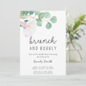 Bruiloft brunch en bubbels bruiloftsborrel kaart (Staand voorkant)