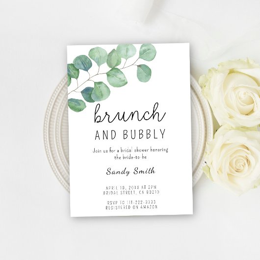 Bruiloft brunch en bubbels bruiloftsborrel kaart