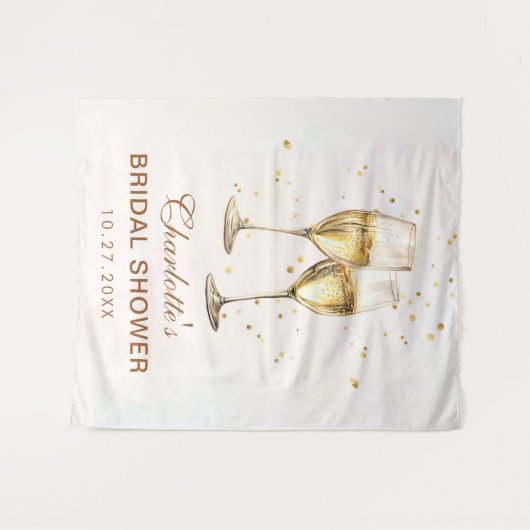 Bruiloft brunch en bubbels champagne bruidsfeest wandkleed (Voorkant (horizontaal))