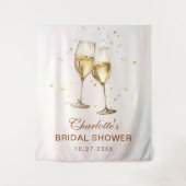 Bruiloft brunch en bubbels champagne bruidsfeest wandkleed (Voorkant)