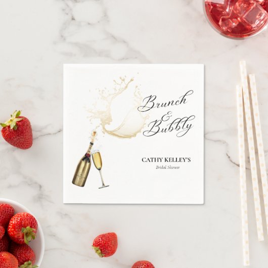 Bruiloft brunch en bubbels champagne papieren serv servet (Insitu)