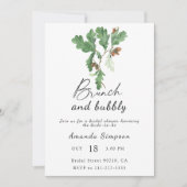 Bruiloft brunch en bubbels Eikel tak bruidsborrel Kaart (Voorkant)