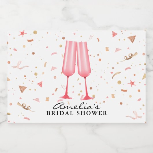 Bruiloft brunch en bubbels Mini Sparkling Wijnetiket (Enkel label)