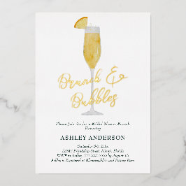 Bruiloft Brunch en Bubbles Mimosa Cocktail Bruidsb Folie Uitnodiging