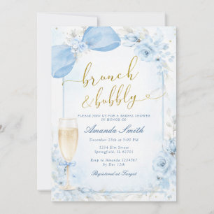 Bruiloft Brunch en Mousserende Champagne Blauwe Br Kaart