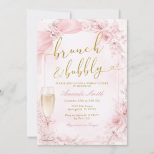 Bruiloft Brunch en Mousserende Champagne Roze Brui Kaart