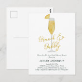 Bruiloft Brunch en Mousserende Mimosa Cocktail Bru Briefkaart (Voorkant / Achterkant)