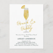 Bruiloft Brunch en Mousserende Mimosa Cocktail Bru Briefkaart (Voorkant)