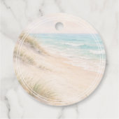 Bruiloft brunch feest strand kust elegant doe-het- bedankjes labels (Achterkant)