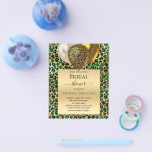 Bruiloft brunch goedkope uitnodiging groene luipaa flyer (Enkel)
