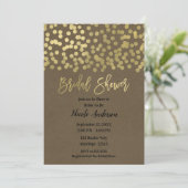 Bruiloft Brunch Goud Modern Chique Rustieke Kraft Kaart (Staand voorkant)