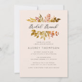 Bruiloft brunch in de herfst met herfstbladeren kaart (Voorkant)