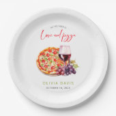 Bruiloft Brunch Love and Pizza Papieren Bordje (Voorkant)