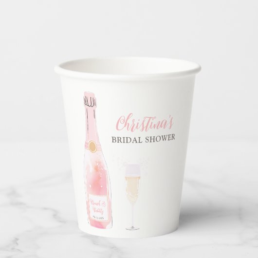 Bruiloft brunch met bubbels Champagne Bruidscadeau Papieren Bekers (Voorkant)