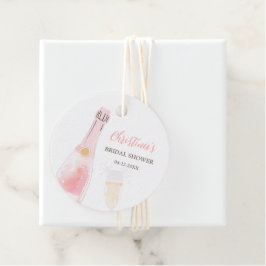 Bruiloft brunch met champagne bedankjes labels
