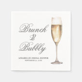 Bruiloft Brunch Met Champagne Borrel Servet (Voorkant)