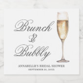 Bruiloft Brunch Met Champagne Sparkling Wijnetiket (Enkel label)
