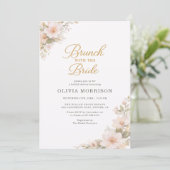 Bruiloft Brunch met de Bruid Bloemige Bruiloft Bor Kaart (Staand voorkant)