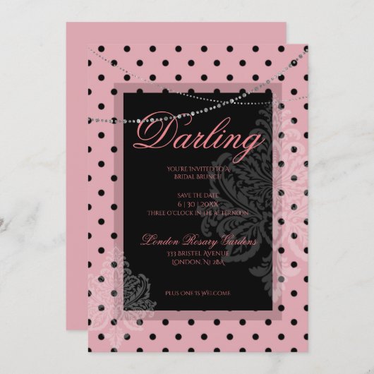 Bruiloft brunch met de bruid kaart (Voorkant / Achterkant)