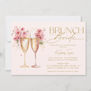 Bruiloft Brunch Met De Bruid Roze Champagne Bruids Kaart