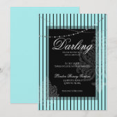 Bruiloft brunch met de bruid teal zwart kaart (Voorkant / Achterkant)