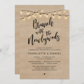 Bruiloft Brunch met de pasgetrouwden, Modern rusti Kaart (Voorkant / Achterkant)