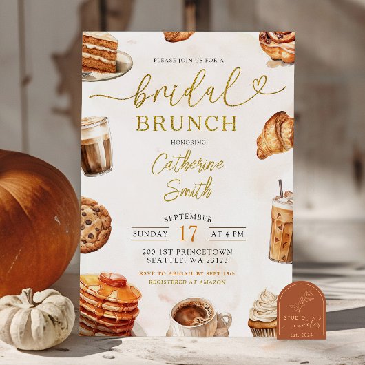 Bruiloft Brunch met Koffie en Pannenkoeken Kaart