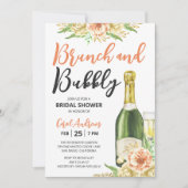 Bruiloft Brunch & Mousserende Wijn Waterverf Bloem Kaart (Voorkant)
