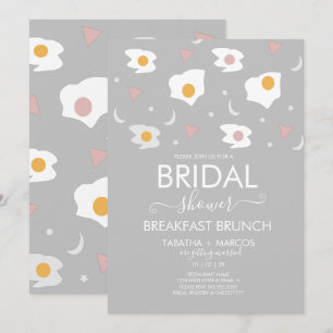 Bruiloft brunch ontbijt ei brunch patroon uitnodig kaart