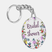 Bruiloft Brunch Oude Bloemen Sleutelhanger (Voorkant Links)