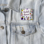 Bruiloft Brunch Oude Bloemen Vierkante Button 5,1 Cm (In situ)