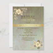 Bruiloft Brunch Oude Gouden Bloemen Kaart (Voorkant)