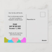Bruiloft Brunch Planwijziging Hartjes Briefkaart (Achterkant)