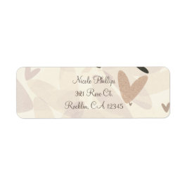 Bruiloft Brunch Roze & Taupe Harten Chic Uitnodigi Etiket